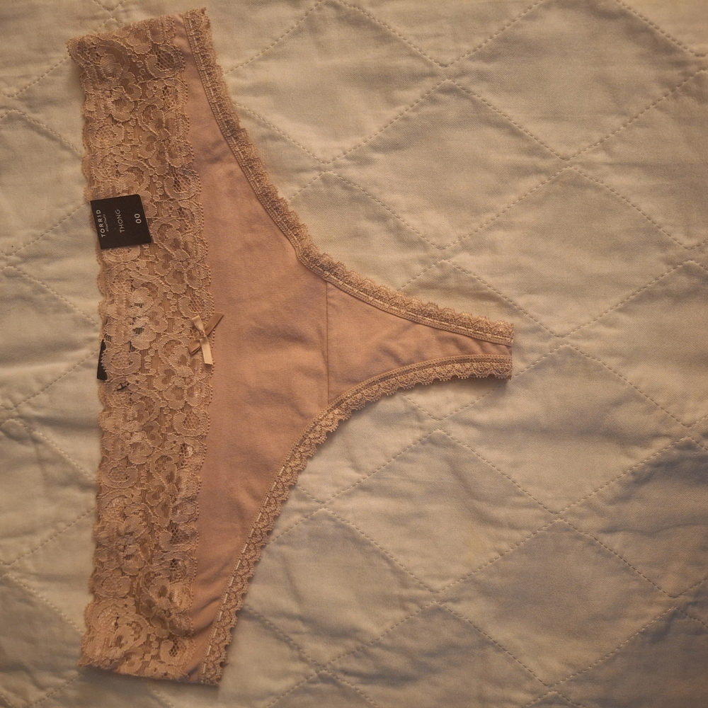 Torrid Lace Trimmed Beige Panties